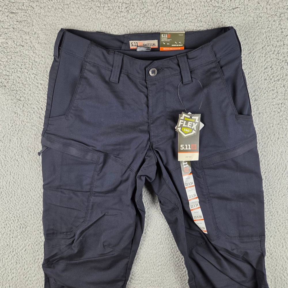 5.11 Tactical Apex Pant Men 33x34 Dark Navy Flex-Tac Straight Fit 74434 - Picture 2 of 14